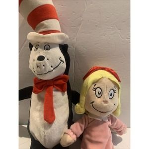 Dr Seuss Cat In The Hat And Cindy Lou Who Plush Toys Soft Dangling Arms And Legs
